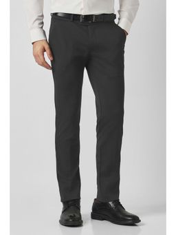 Peter England - Men Black Solid Formal Trouser