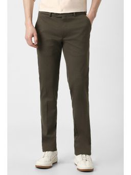 Peter England - Men Brown Solid Casual Trouser