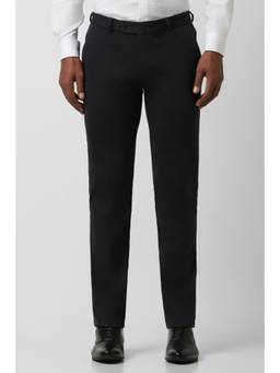 Peter England - Men Navy Solid Formal Trouser