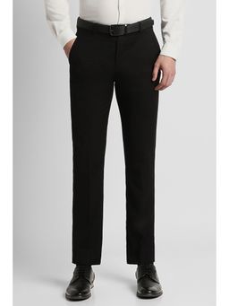 Peter England - Men Black Solid Formal Trouser
