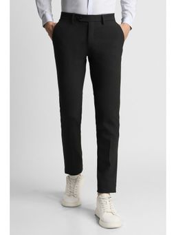 Peter England - Men Black Solid Casual Trouser