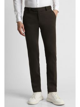 Peter England - Men Brown Solid Casual Trouser