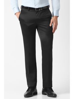 Van Heusen - Men Black Solid Trouser