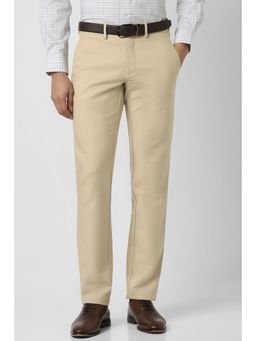 Van Heusen - Men Beige Solid Trouser