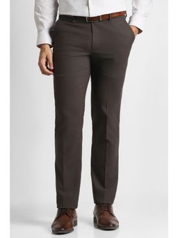 Van Heusen - Men Brown Solid Trouser