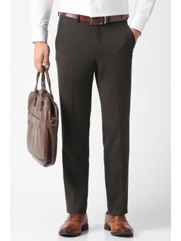 Van Heusen - Men Brown Textured Trouser