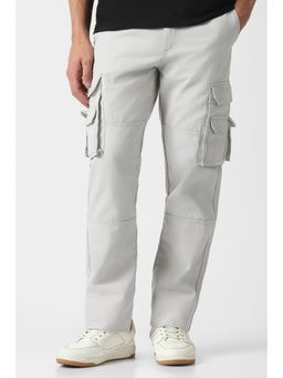Van Heusen - Men Grey Solid Trouser