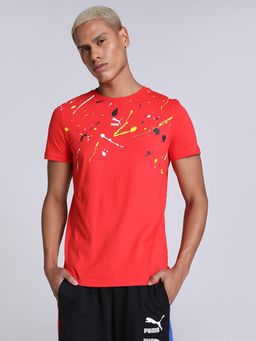 Puma - Splash Print Mens Red T-shirt