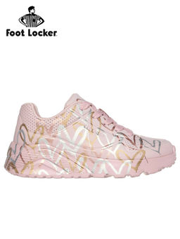 SKECHERS - Uno Lite - Metallic Love Lace Up Sneakers