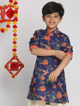 Vastramay - Boys Navy Blue Kurta