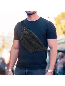 Cimoni - Black Stylish Classy Unique Design Short trip Waist Bag For Unisex