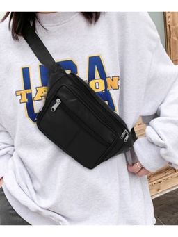 Cimoni - Black Stylish Classy Unique Design Short trip Waist Bag For Unisex