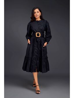 Deepika Arora - Pleated Frill Detailing On One Side Shirt Dress (Set of 2)