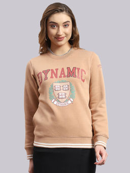 Monte Carlo - Beige Printed Full Sleeves Round Neck Sweatshirt