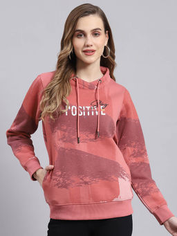 Monte Carlo - Peach Printed Full Sleeves Round Neck Sweatshirt