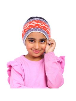 Bharatasya - Kids Soft Knitted Headwrap In Nordic Pattern Multi-Color (11-12 Years)