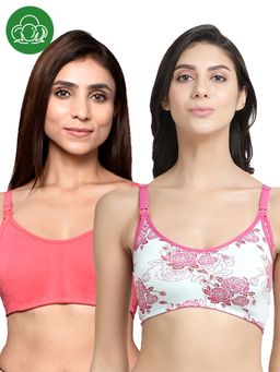 Inner Sense - Organic Cotton Antimicrobial Women Feeding Bra Multi-Color (Set of 2)