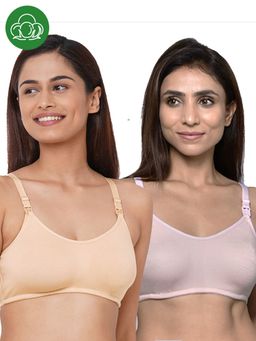 Inner Sense - Organic Cotton Antimicrobial Women Feeding Bra Multi-Color (Set of 2)