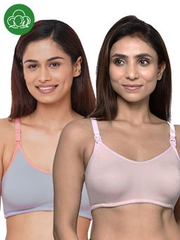 Inner Sense - Organic Cotton Antimicrobial Women Feeding Bra Multi-Color (Set of 2)