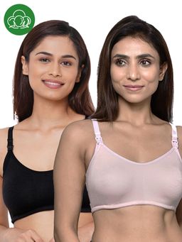Inner Sense - Organic Cotton Antimicrobial Women Feeding Bra Multi-Color (Set of 2)