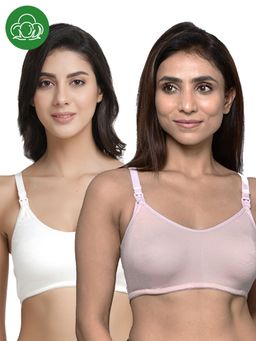 Inner Sense - Organic Cotton Antimicrobial Women Feeding Bra Multi-Color (Set of 2)