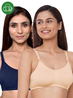 Inner Sense - Organic Cotton Antimicrobial Women Feeding Bra Multi-Color (Set of 2)