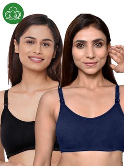 Inner Sense - Organic Cotton Antimicrobial Women Feeding Bra Multi-Color (Set of 2)