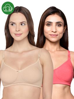 Inner Sense - Organic Cotton Antimicrobial Women Feeding Bra Multi-Color (Set of 2)