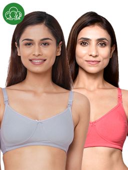 Inner Sense - Organic Cotton Antimicrobial Women Feeding Bra Multi-Color (Set of 2)