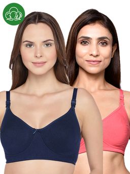Inner Sense - Organic Cotton Antimicrobial Women Feeding Bra Multi-Color (Set of 2)