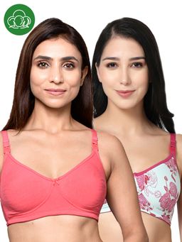 Inner Sense - Organic Cotton Antimicrobial Women Feeding Bra Multi-Color (Set of 2)