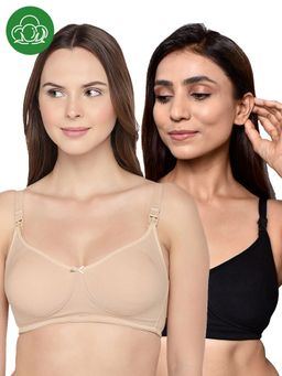 Inner Sense - Organic Cotton Antimicrobial Women Feeding Bra Multi-Color (Set of 2)