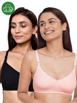 Inner Sense - Organic Cotton Antimicrobial Women Feeding Bra Multi-Color (Set of 2)