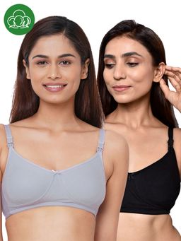 Inner Sense - Organic Cotton Antimicrobial Women Feeding Bra Multi-Color (Set of 2)