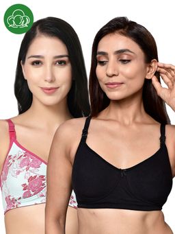 Inner Sense - Organic Cotton Antimicrobial Women Feeding Bra Multi-Color (Set of 2)
