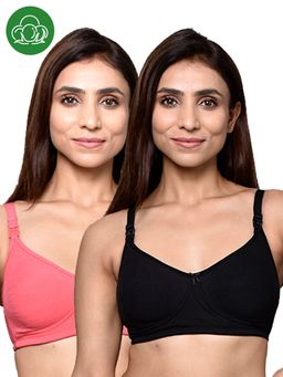 Inner Sense - Organic Cotton Antimicrobial Women Feeding Bra Multi-Color (Set of 2)