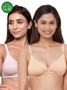 Inner Sense - Organic Cotton Antimicrobial Women Feeding Bra Multi-Color (Set of 2)