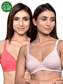 Inner Sense - Organic Cotton Antimicrobial Women Feeding Bra Multi-Color (Set of 2)