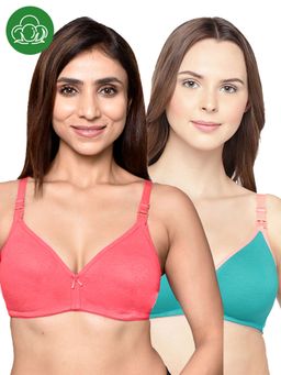 Inner Sense - Organic Cotton Antimicrobial Women Feeding Bra Multi-Color (Set of 2)