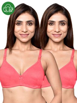 Inner Sense - Organic Cotton Antimicrobial Women Feeding Bra Pink (Set of 2)
