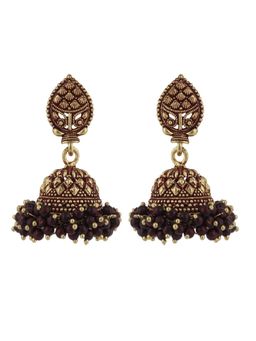 Anika's Creations - Traditional Gold Plated Enamelled Party Wear Jhumka Earring