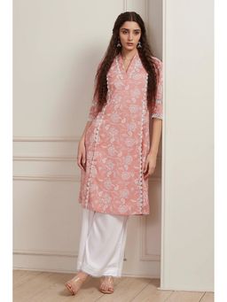 Biba - Pink Floral Kurta