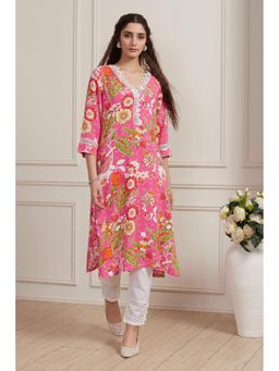 Biba - Pink Floral Kurta
