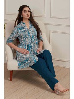 Biba - Teal Printed Kurta