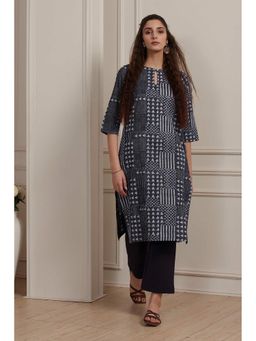 Biba - Blue Printed Kurta
