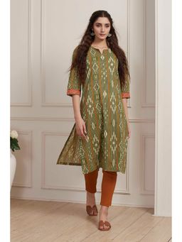 Biba - Green Printed Kurta