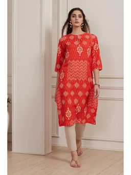 Biba - Orange Printed Kurta