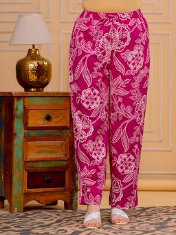 ARAMYA - Pink Floral Regular Pant