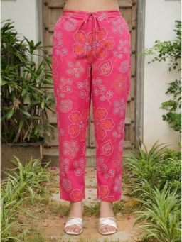 ARAMYA - Pink Floral Regular Pant