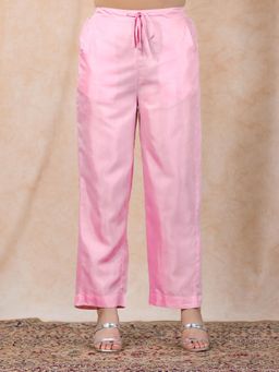 ARAMYA - Pink Solid Regular Pant